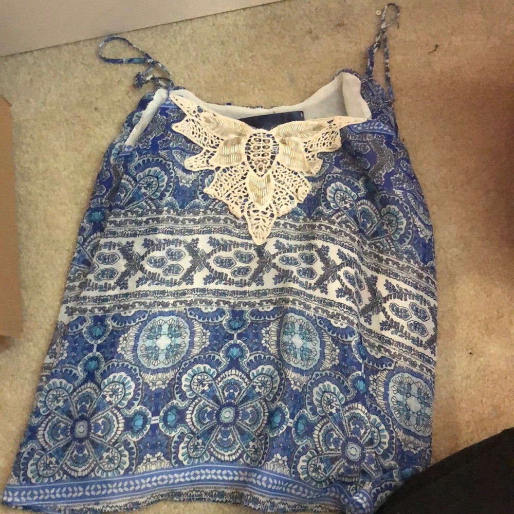 Blue dressy tank